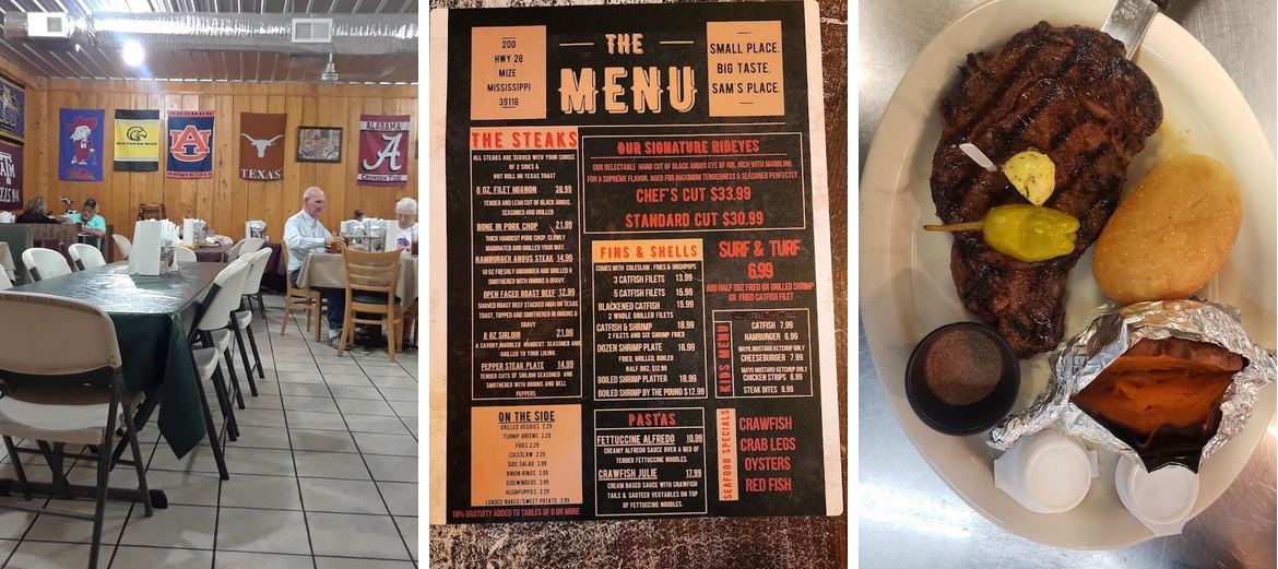 Sam's Place Menu